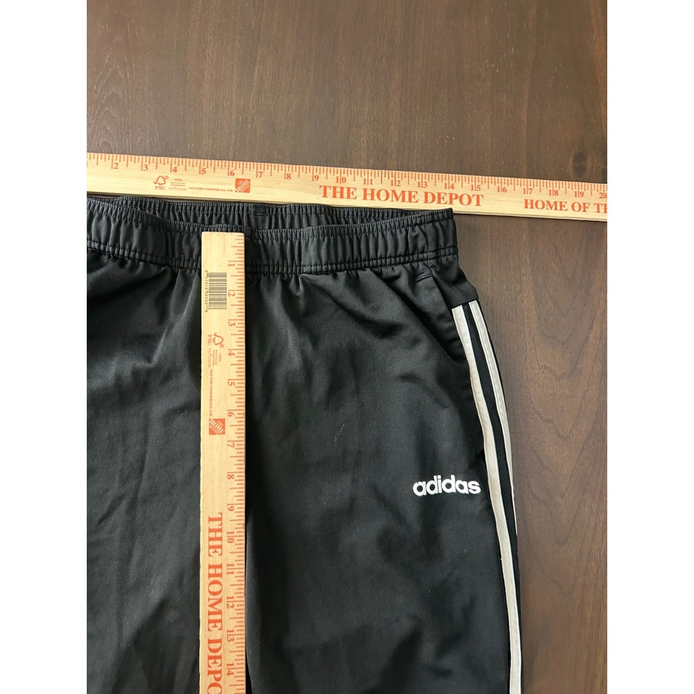 Adidas Mens Essentials 3-Stripe Tapered Track Pants Black White Size Medium - Picture 3 of 5